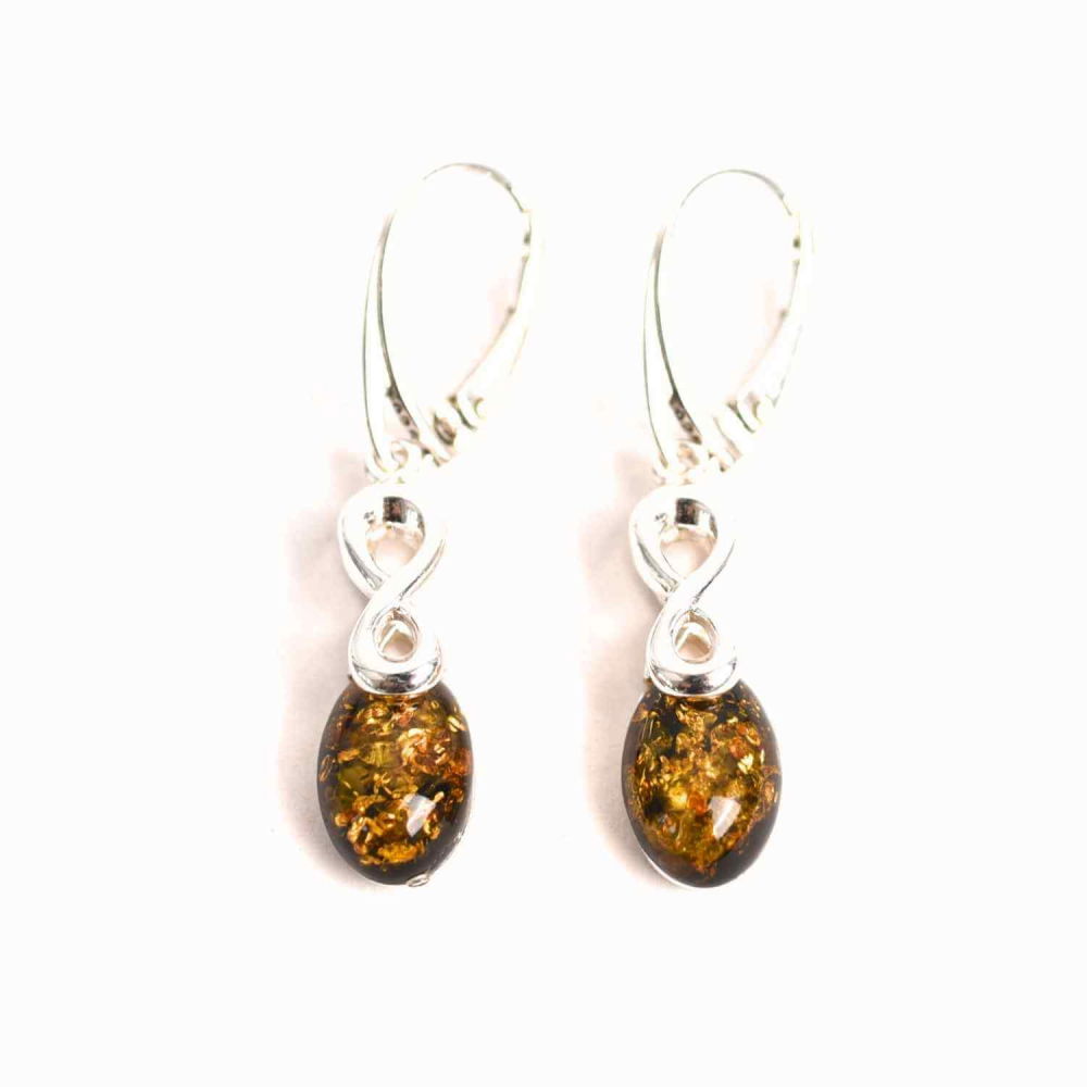 Cercei din Argint 925 cu Chihlimbar - Simbolul Infinit pentru Echilibru si Eleganta [1]