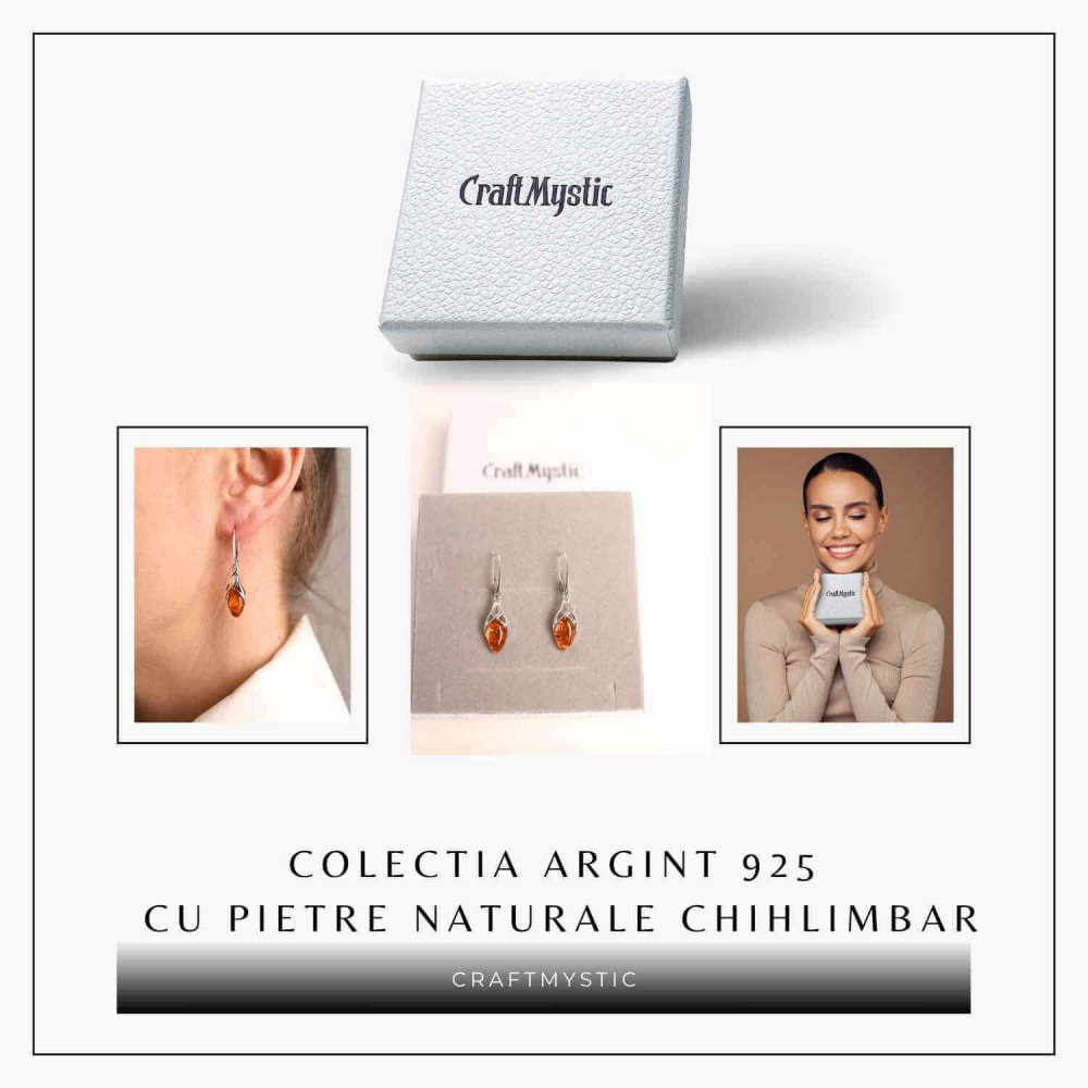 Cercei Argint 925 cu Chihlimbar - Protectie si Eleganta Naturala [6]