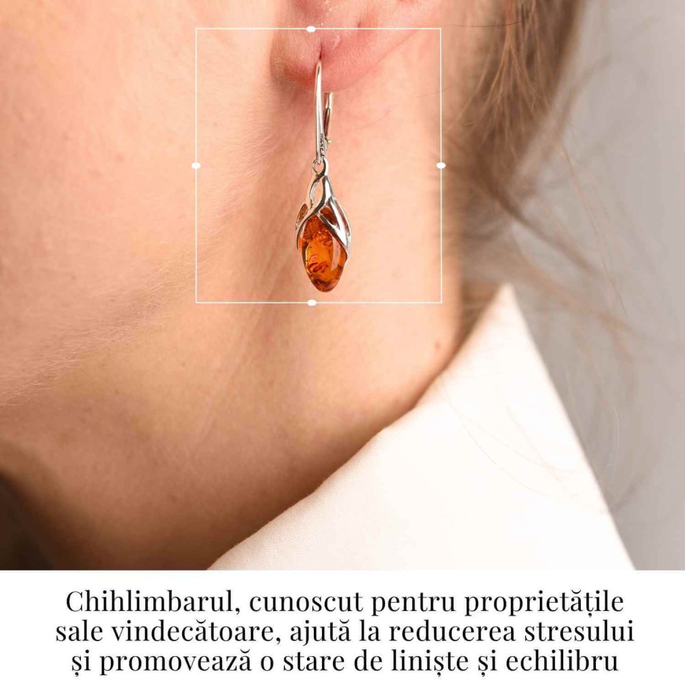 Cercei Argint 925 cu Chihlimbar - Protectie si Eleganta Naturala [2]