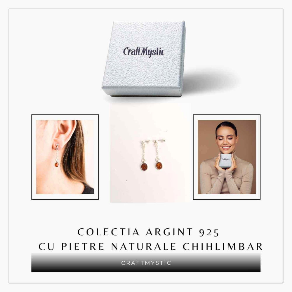 Cercei lungi din argint 925 cu chihlimbar natural – Energie si Rafinament [7]