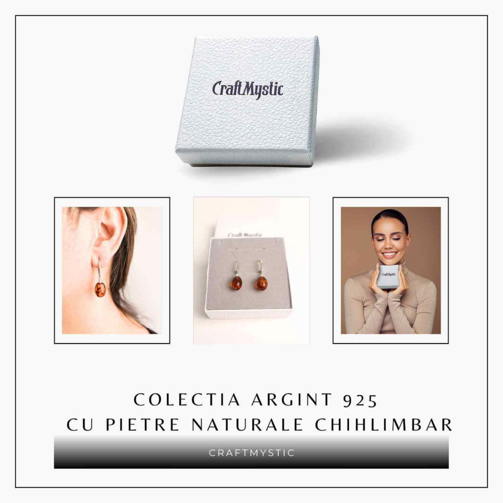 Cercei Ovali din argint 925 cu Chihlimbar Natural – Protectie si Eleganta [7]