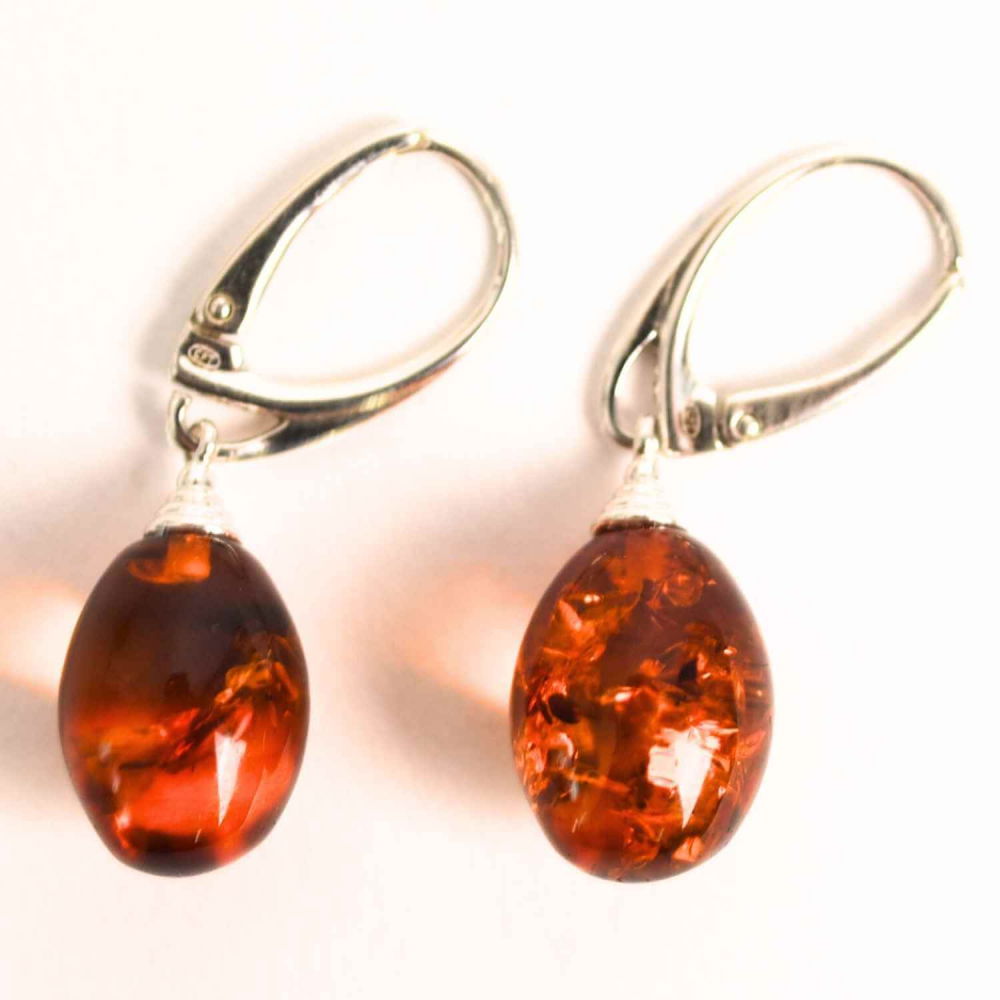 Cercei Ovali din argint 925 cu Chihlimbar Natural – Protectie si Eleganta [1]