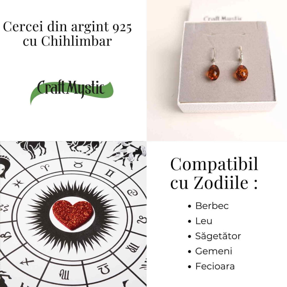 Cercei Ovali din argint 925 cu Chihlimbar Natural – Protectie si Eleganta [5]