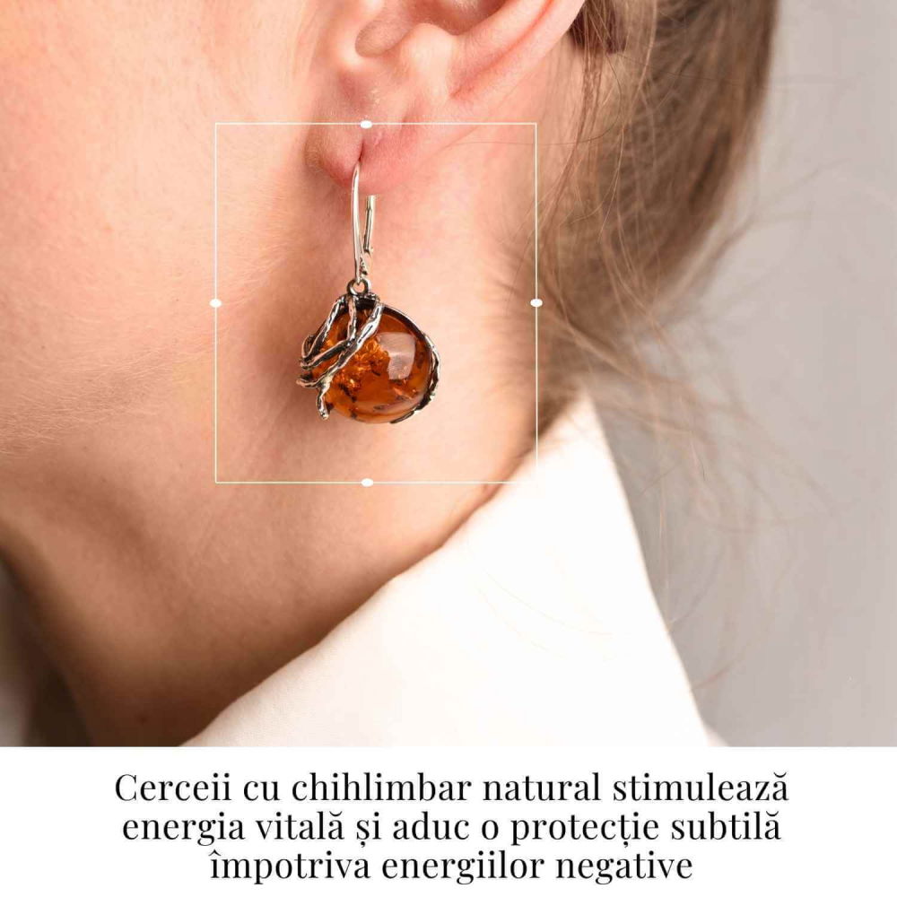 Cercei Argint 925 cu Chihlimbar - Eleganta si Protectie Naturala [2]