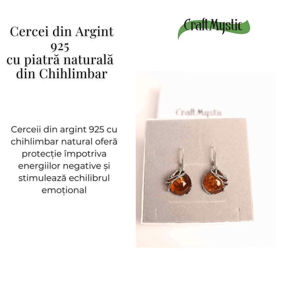 Cercei Argint 925 cu Chihlimbar - Eleganta si Protectie Naturala [5]