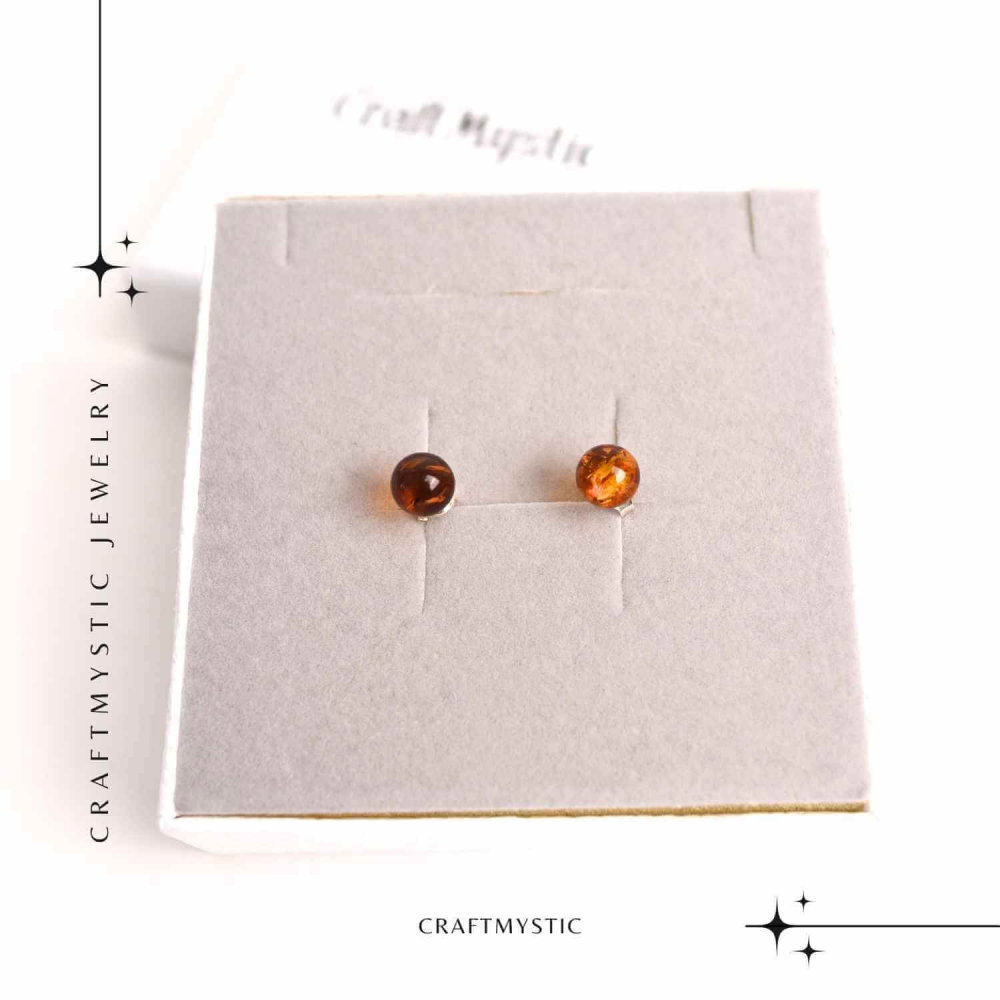 Cercei Argint 925 cu Chihlimbar Bobita - Eleganta si Energie Pozitiva [6]