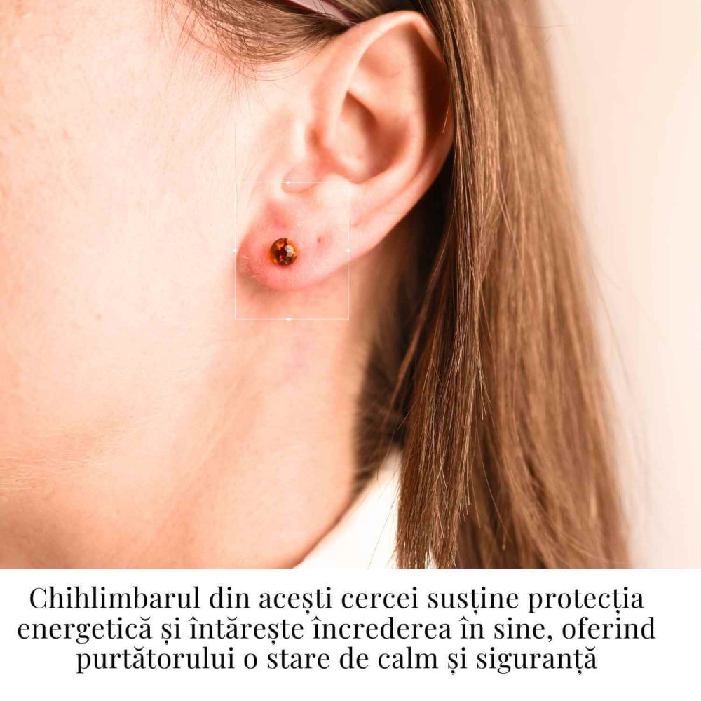 Cercei Argint 925 cu Chihlimbar Bobita - Eleganta si Energie Naturala [2]