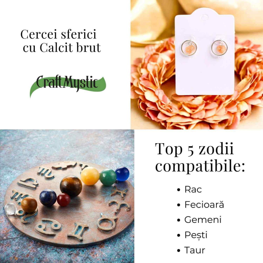 Cercei cu Calcit Brut – Energie Pozitiva si Echilibru [5]
