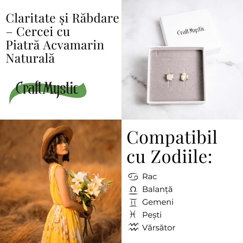 Talismanul Claritatii – Cercei cu Piatra Acvamarin Naturala [5]