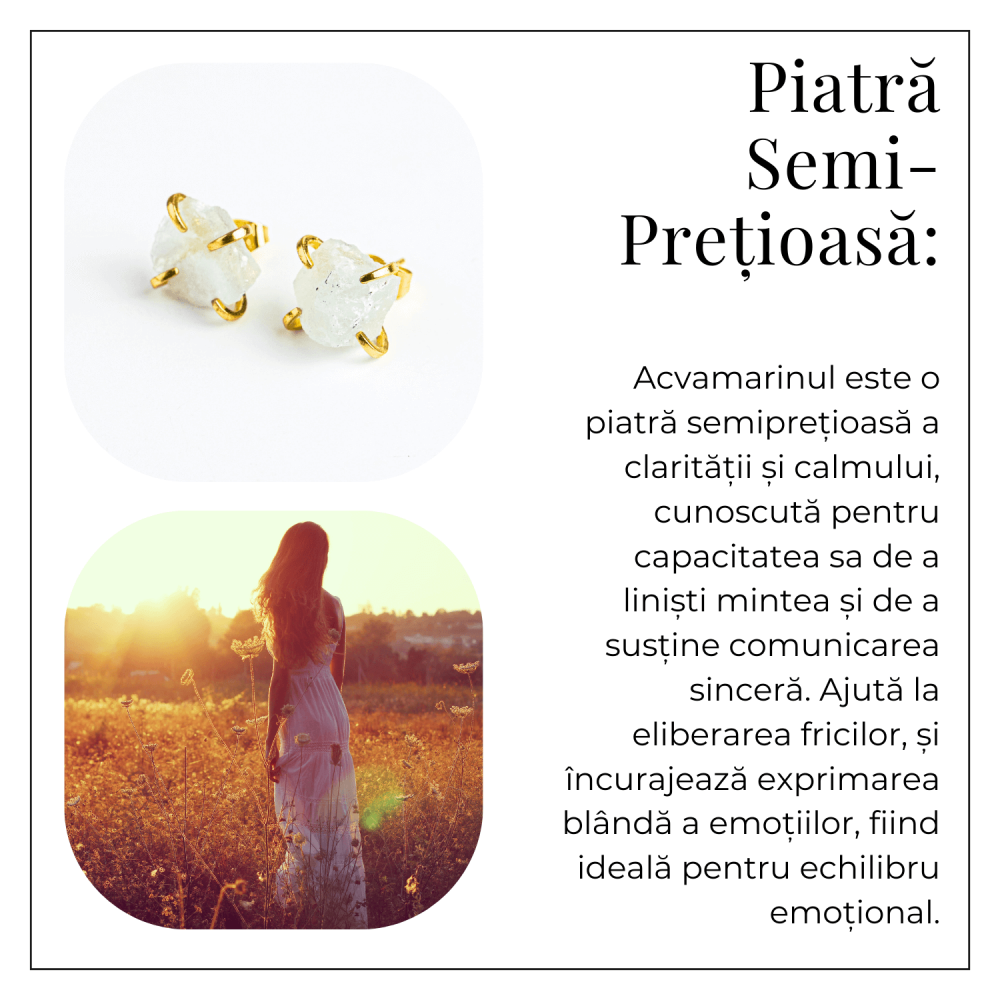 Talismanul Claritatii – Cercei cu Piatra Acvamarin Naturala [6]