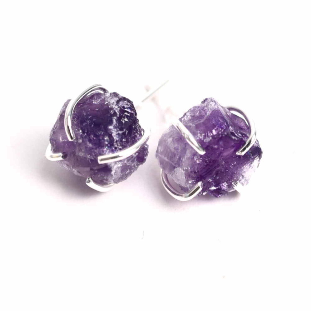 Cercei cu Ametist Brut – Energie Pozitiva si Echilibru Interior [1]