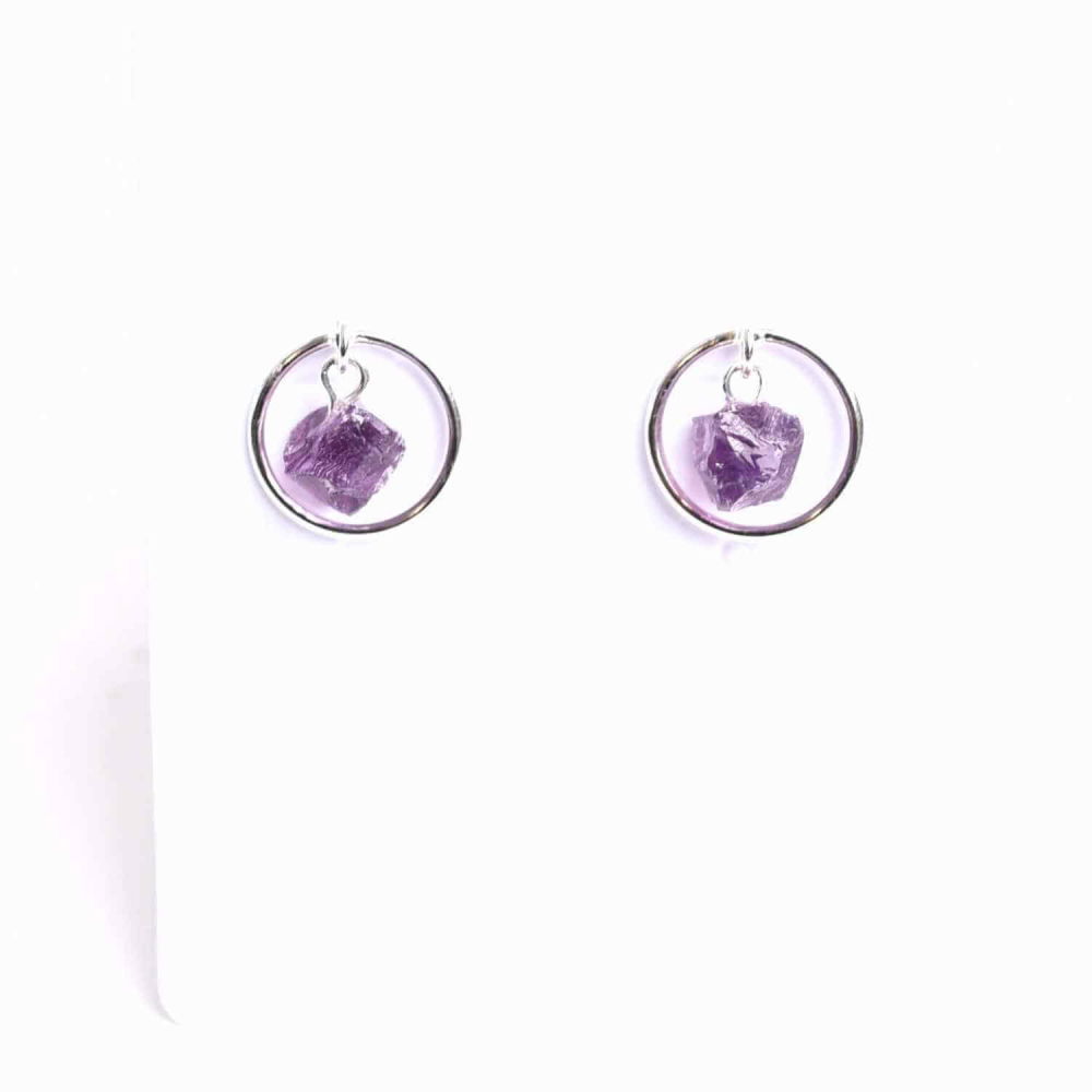 Cercei cu Ametist Brut – Calm si Claritate Spirituala [7]