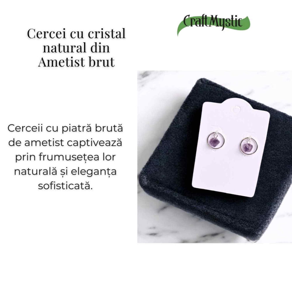 Cercei cu Ametist Brut – Calm si Claritate Spirituala [3]