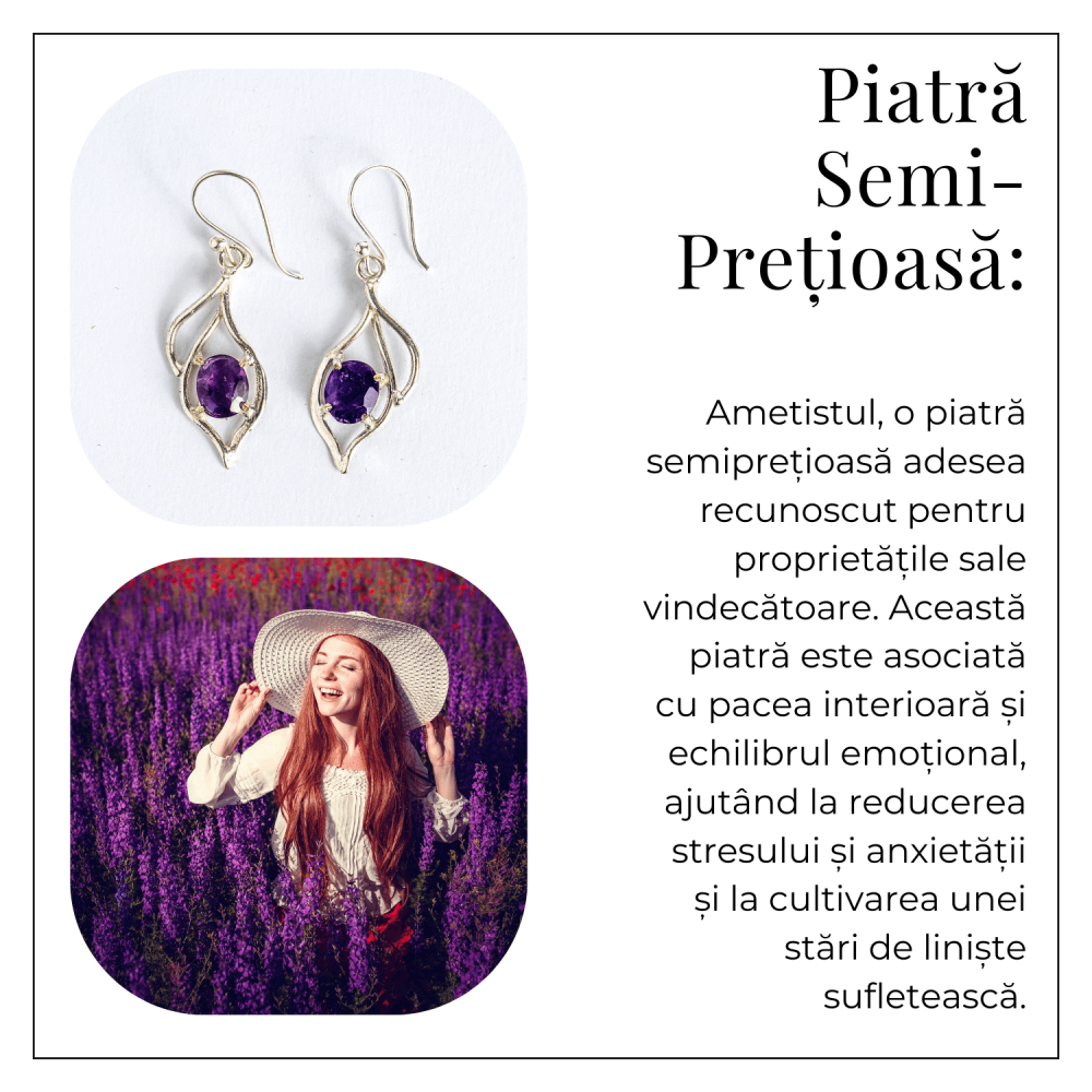 Cercei cu Ametist – Bijuterii Spirituale pentru Calm si Claritate [6]