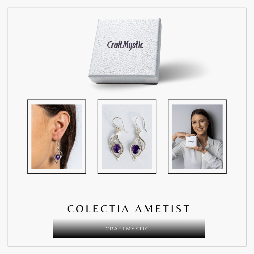 Cercei cu Ametist – Bijuterii Spirituale pentru Calm si Claritate [8]