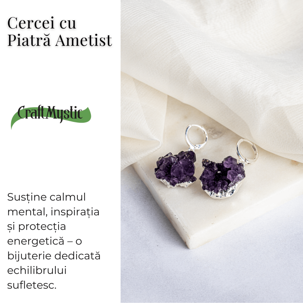 Cercei ametist pentru intuitie si liniste – Cristale naturale cu vibratie spirituala [4]
