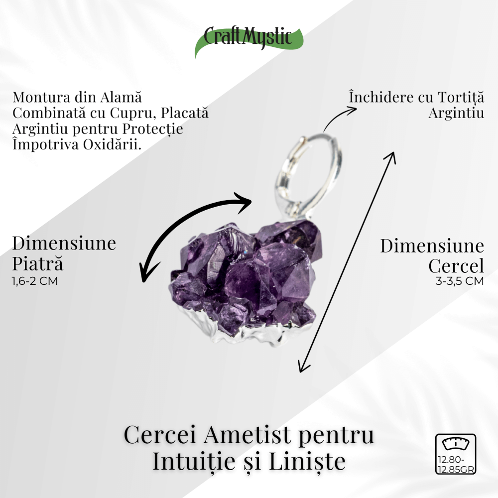 Cercei ametist pentru intuitie si liniste – Cristale naturale cu vibratie spirituala [3]