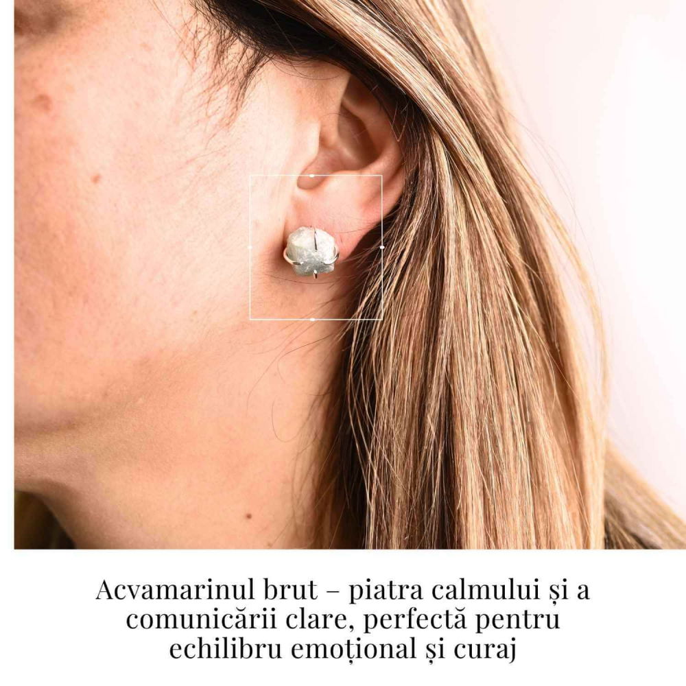 Cercei cu Acvamarin Brut – Calm si Echilibru pentru Zilnic [2]