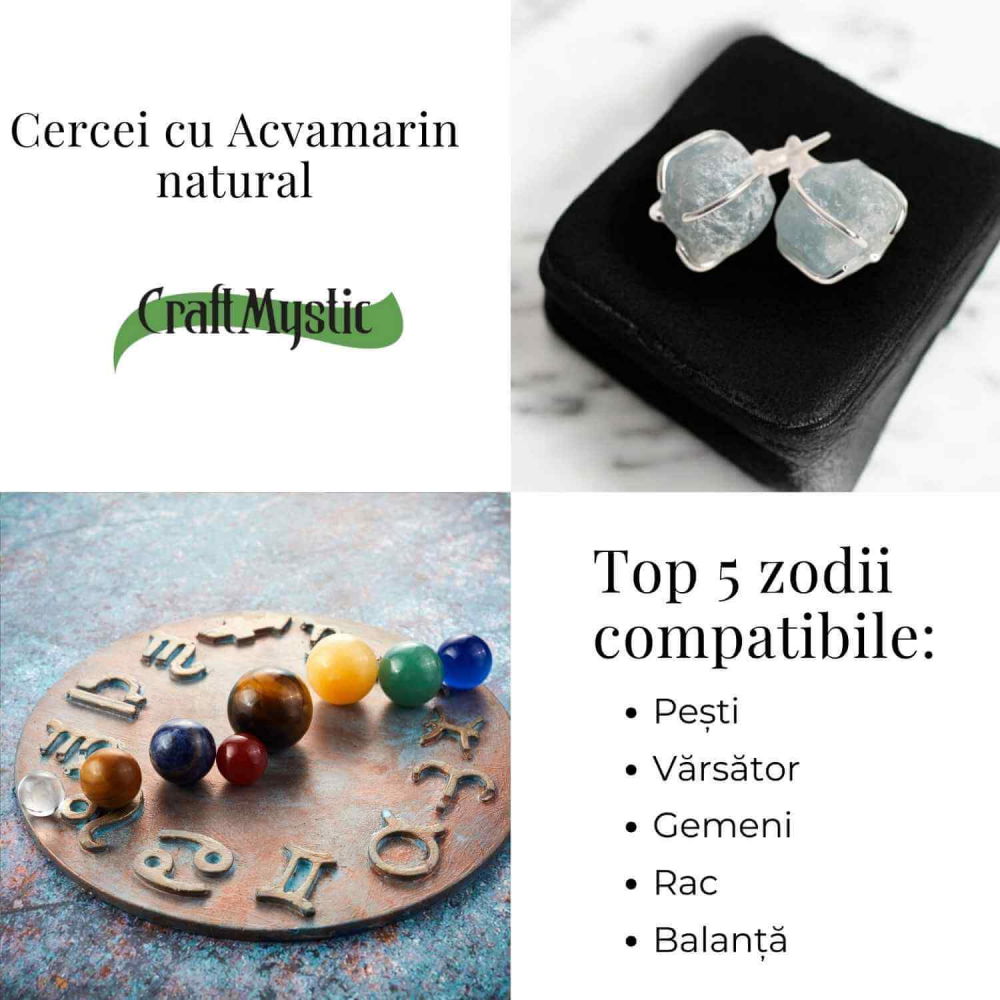 Cercei cu Acvamarin Brut – Calm si Echilibru pentru Zilnic [5]