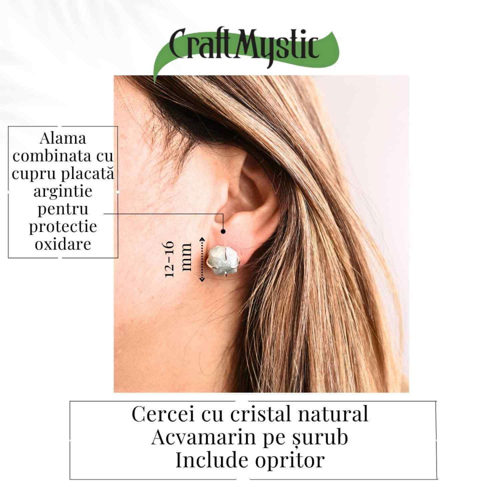 Cercei cu Acvamarin Brut – Calm si Echilibru pentru Zilnic [4]