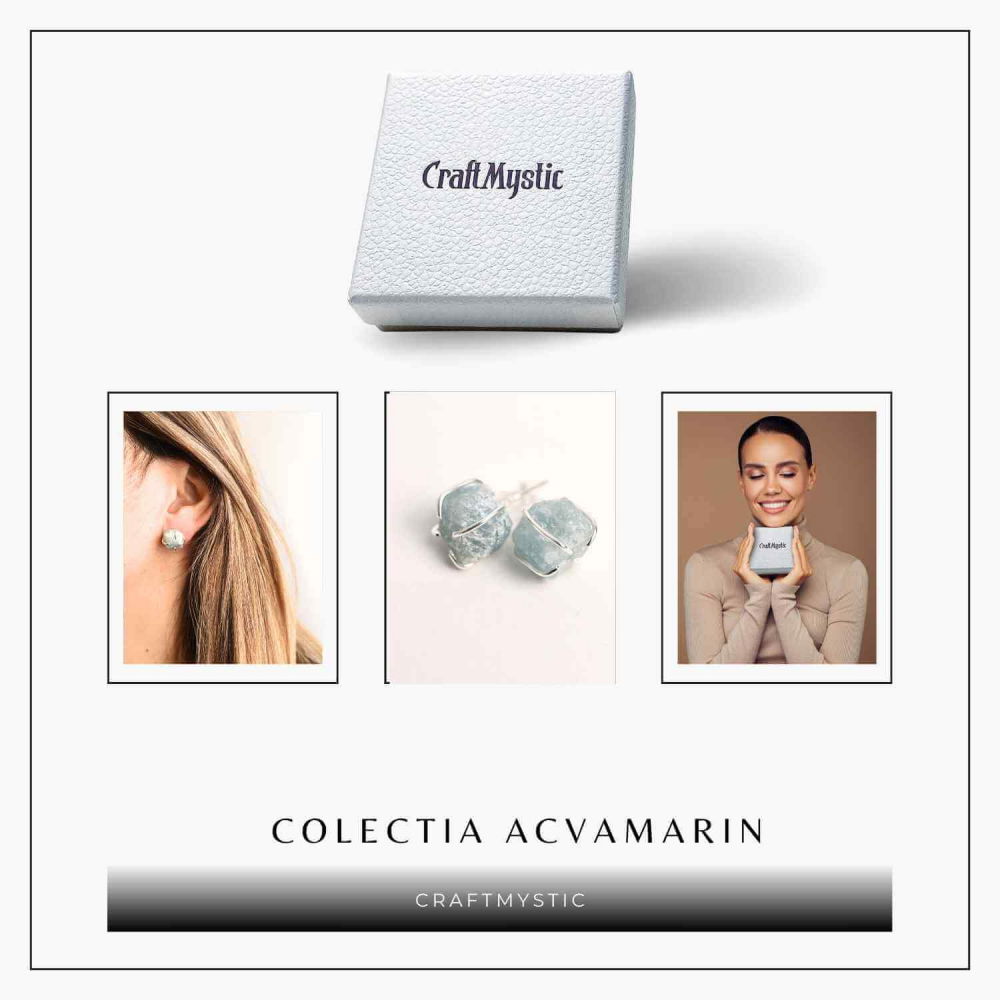 Cercei cu Acvamarin Brut – Calm si Echilibru pentru Zilnic [6]