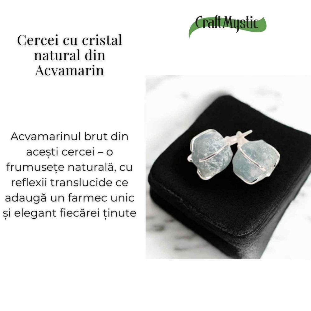 Cercei cu Acvamarin Brut – Calm si Echilibru pentru Zilnic [3]