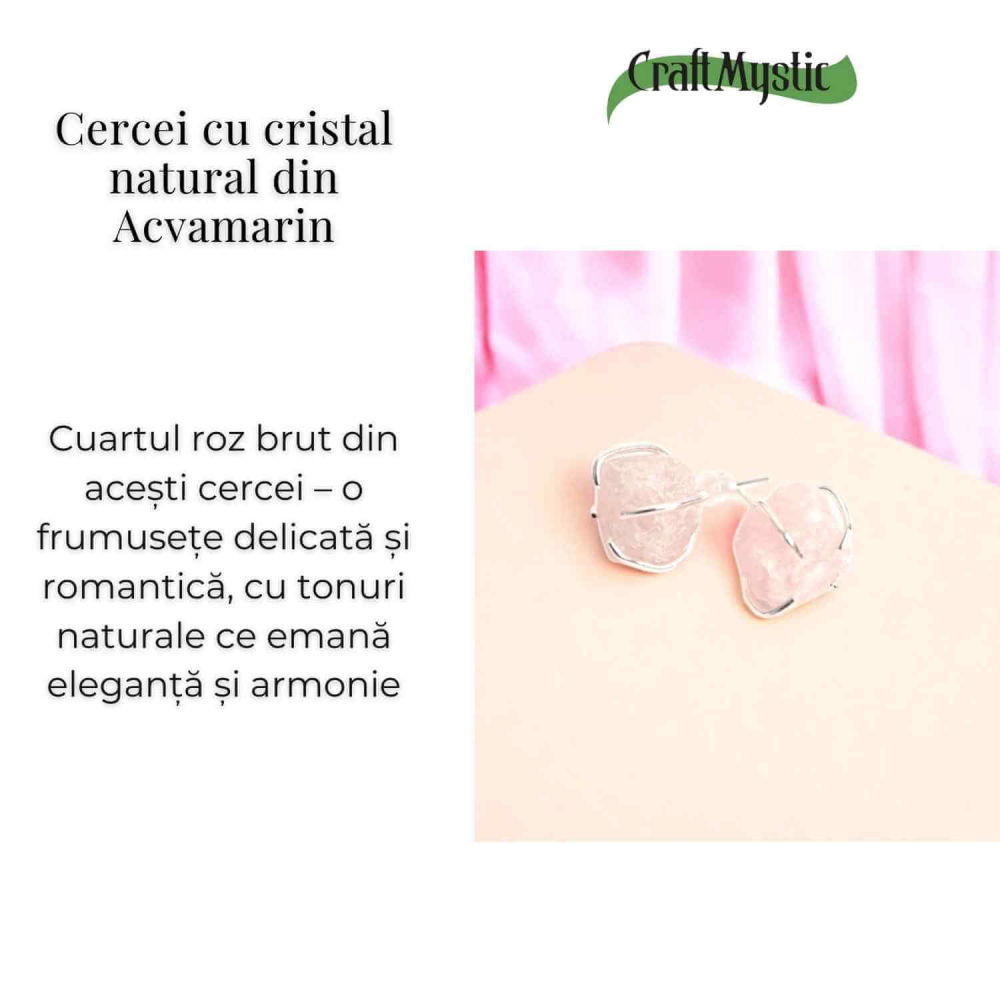 Cercei cu Cuart Roz Brut – Iubire si Vindecare Emotionala [4]