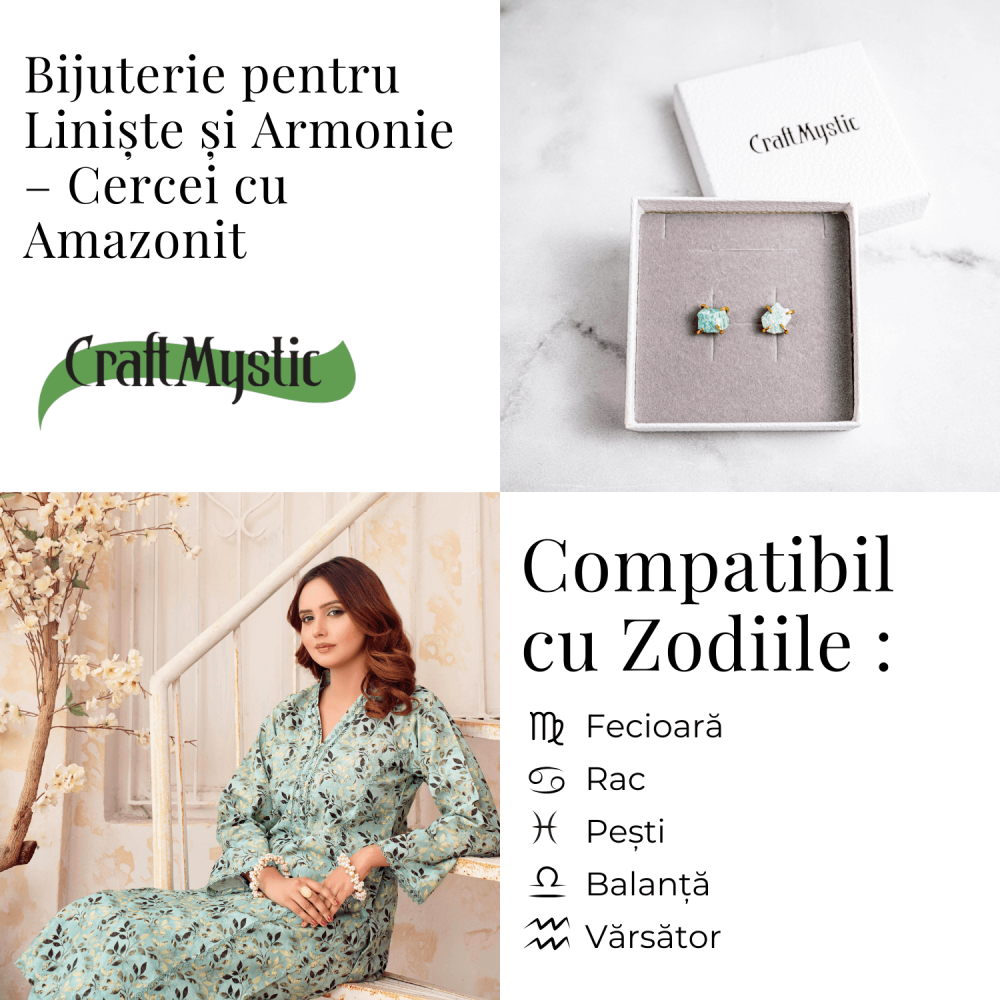 Liniste si Armonie – Cercei cu Amazonit si Finisaj Auriu [5]