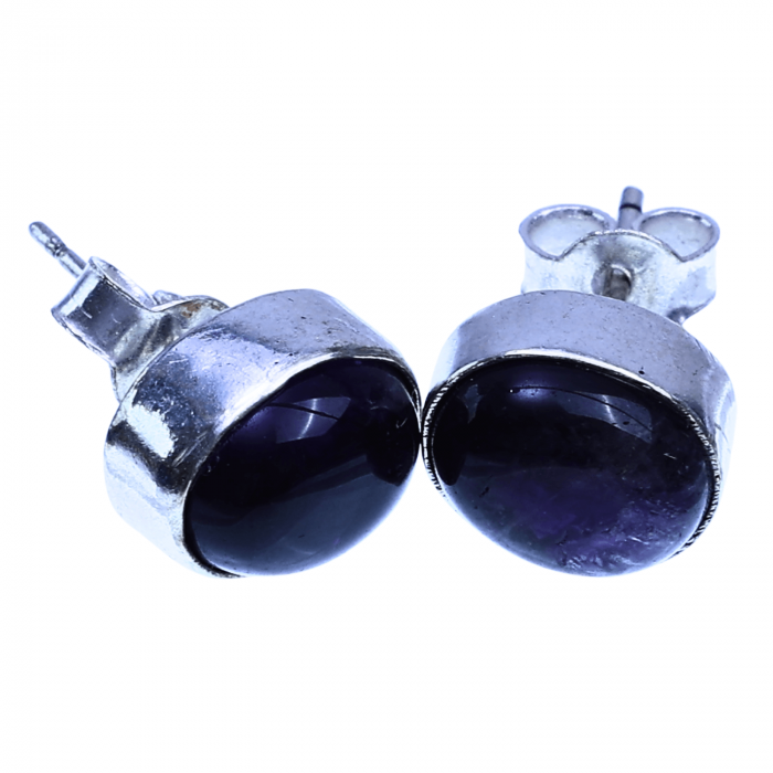 Cercei Eleganti cu Ametist Natural inchidere pe surub, pentru calm si echilibru [10]