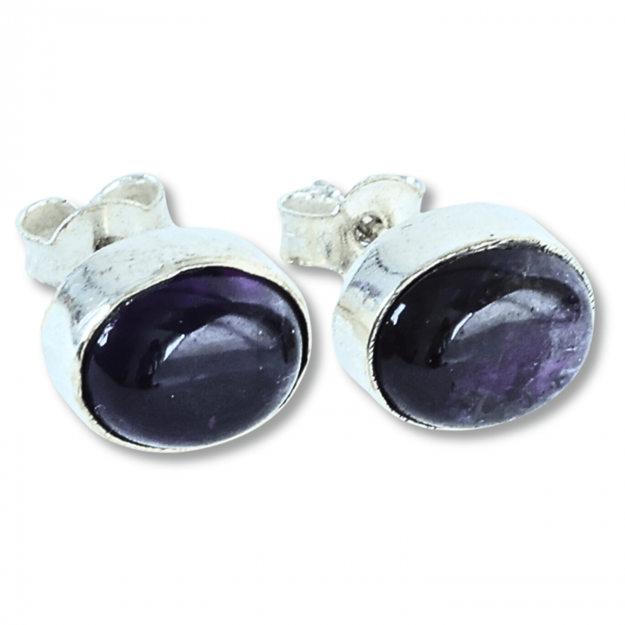 Cercei Eleganti cu Ametist Natural inchidere pe surub, pentru calm si echilibru [1]