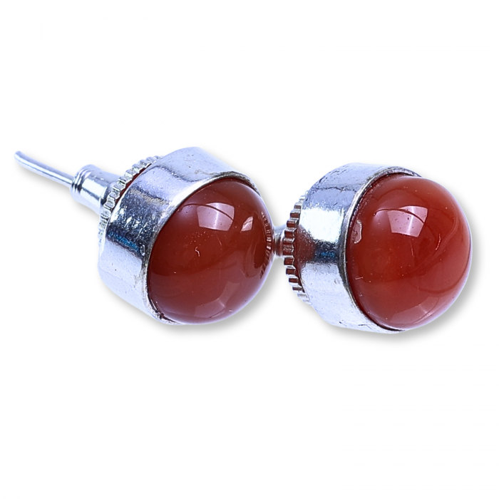 Cercei Eleganti cu Carneol Natural, inchidere pe surub, pentru energie si curaj [9]