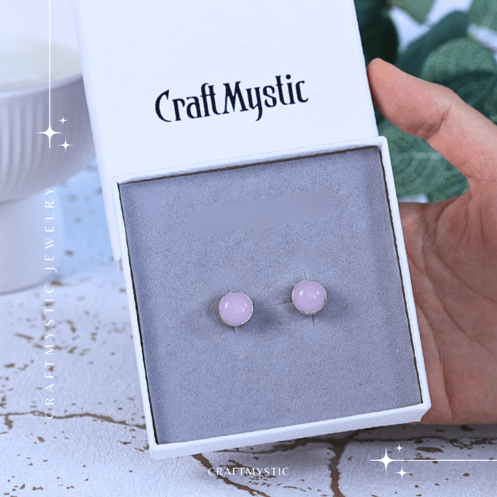 Cercei Eleganti cu Cuart roz Natural, inchidere pe surub, pentru iubire si armonie [8]