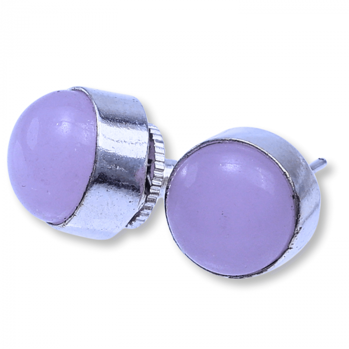 Cercei Eleganti cu Cuart roz Natural, inchidere pe surub, pentru iubire si armonie [9]