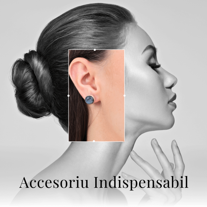 Cercei Eleganti cu piatra Labradorit Natural inchidere pe surub, pentru echilibru si protectie [7]