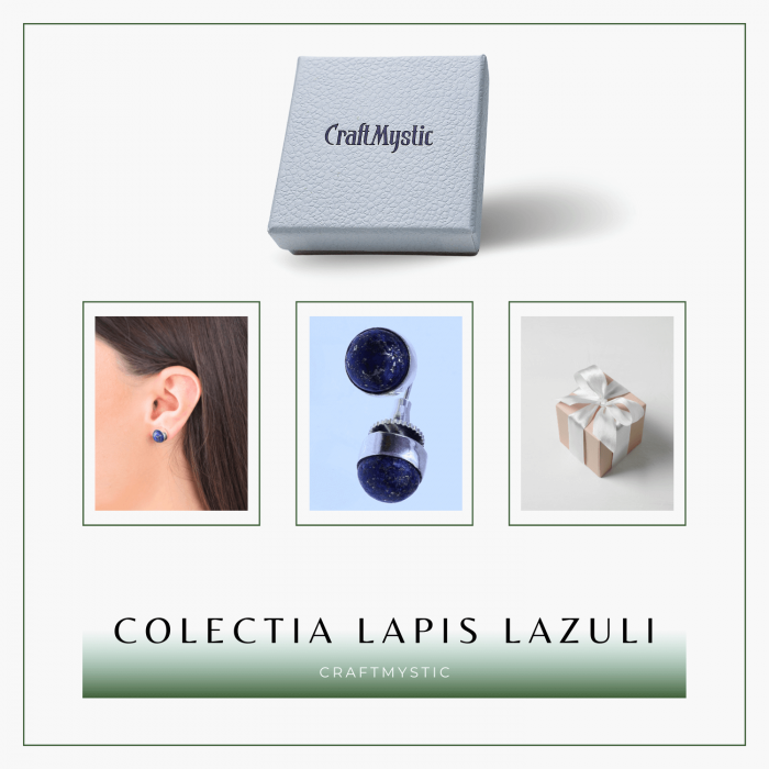 Cercei Eleganti cu Lapis Lazuli Natural, pentru claritate mentala si intelepciune [8]