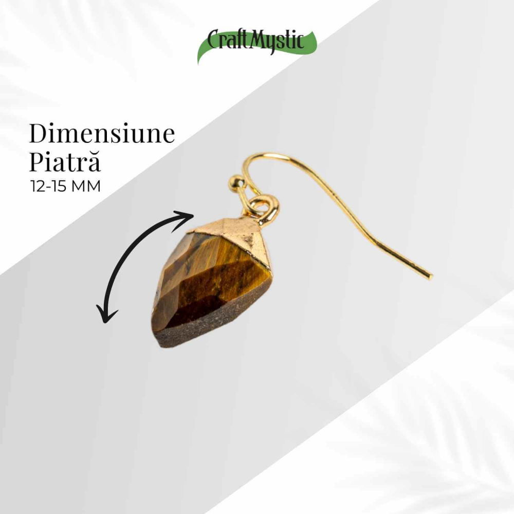 Cercei Eleganti cu Ochi de Tigru Natural Fatetat - Protectie si Claritate [4]