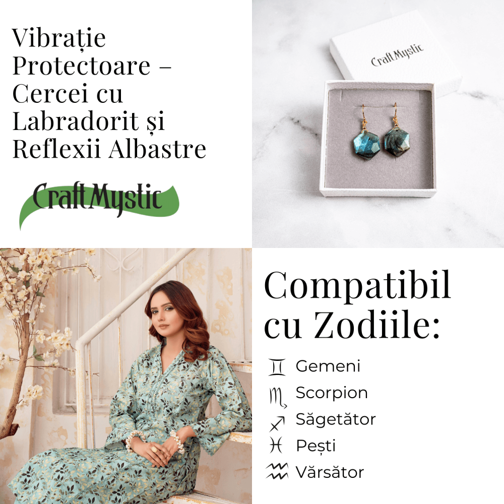 Vibratie Protectoare – Cercei cu Labradorit si Reflexii Albastre [5]