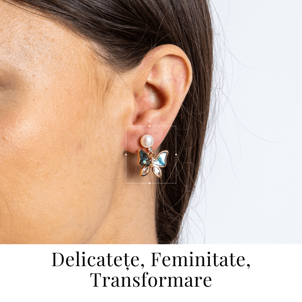 Cercei fluture cu perla naturala – Rafinament si renastere [2]