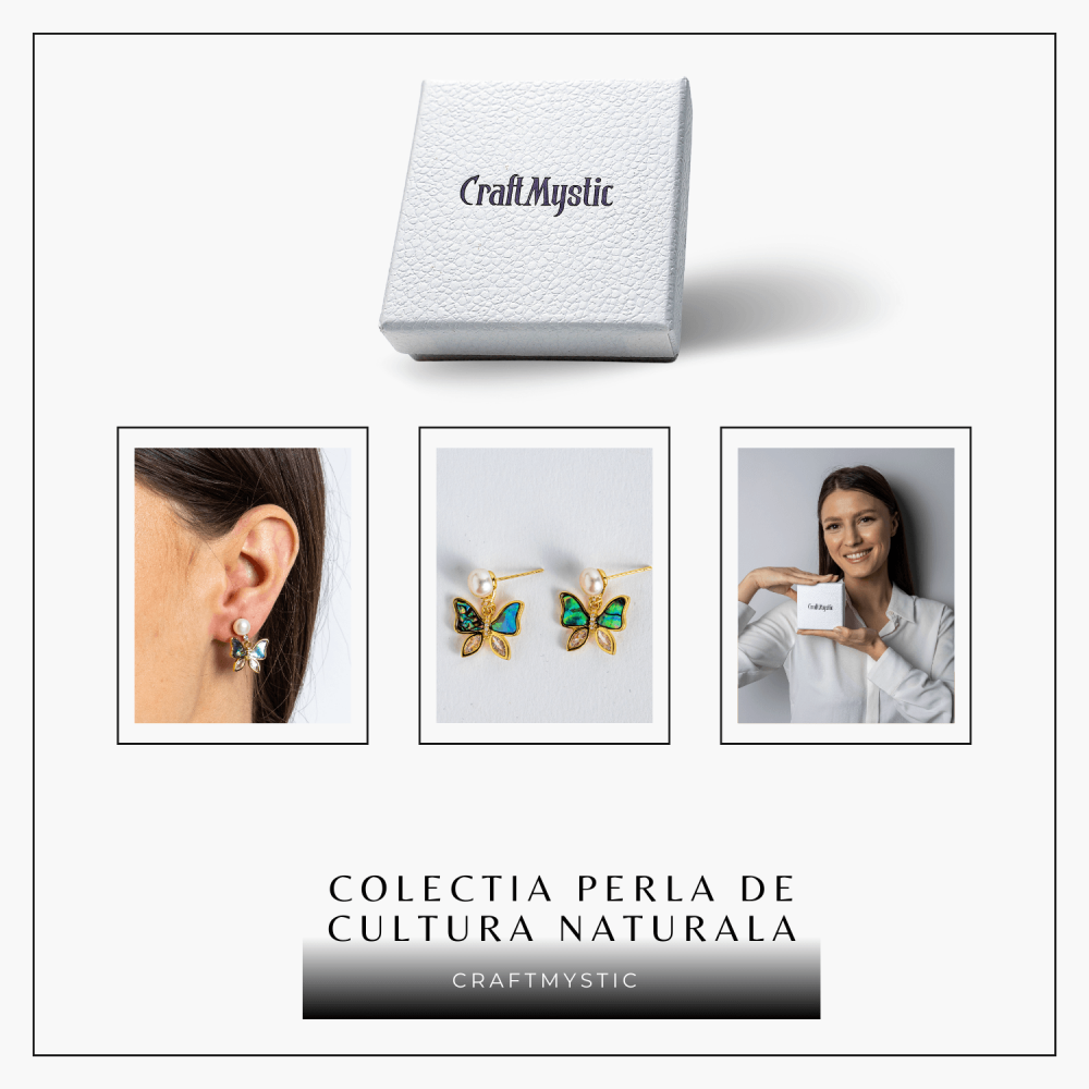 Cercei fluture cu perla naturala – Rafinament si renastere [6]
