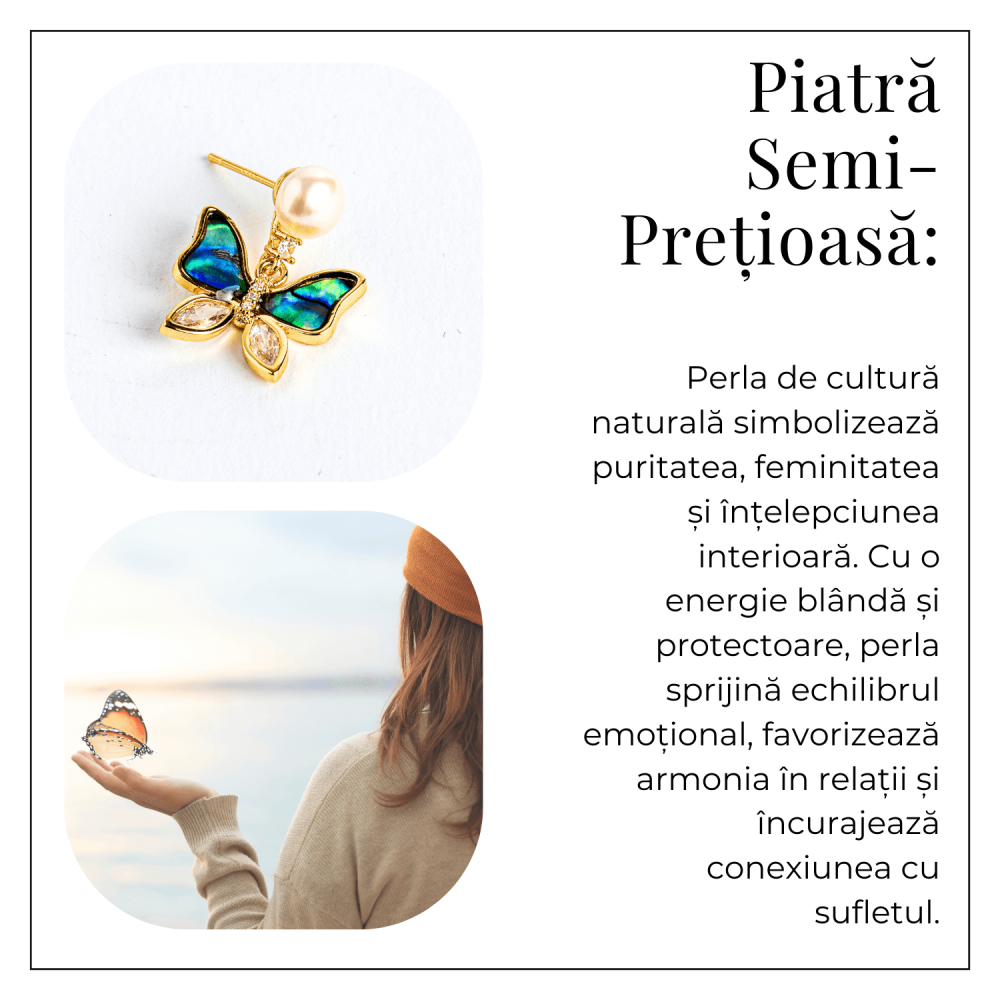 Cercei fluture cu perla naturala – Rafinament si renastere [7]
