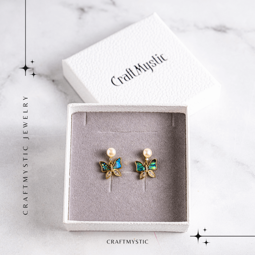 Cercei fluture cu perla naturala – Rafinament si renastere [8]