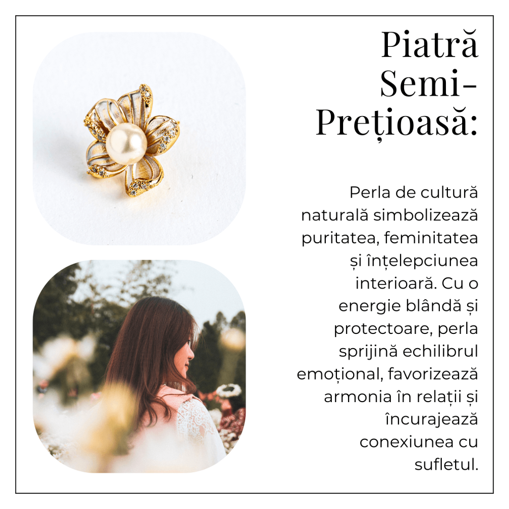 Floare de lumina – Cercei cu perla naturala si design floral [5]