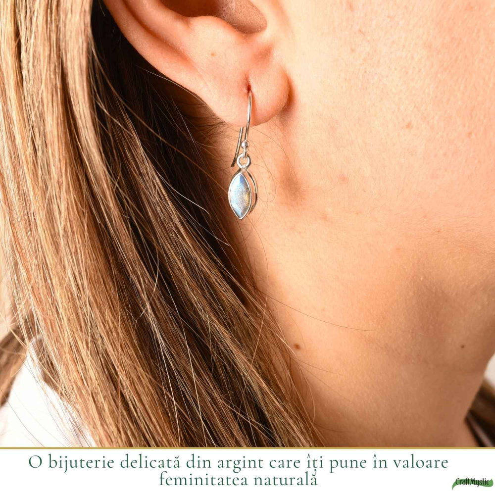 Cercei Labradorit fatetat in forma Delica si Argint 925 – Protectie si Intuitie Naturala [2]