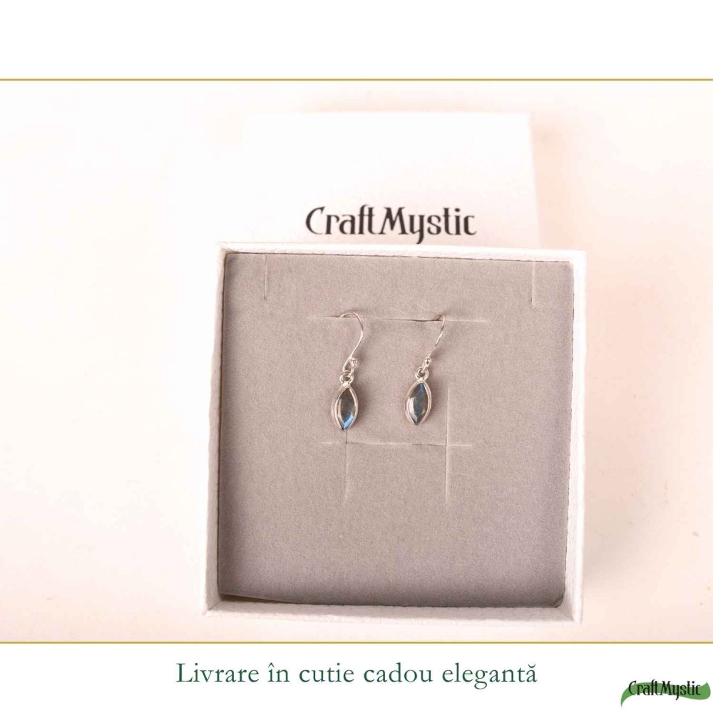 Cercei Labradorit fatetat in forma Delica si Argint 925 – Protectie si Intuitie Naturala [6]