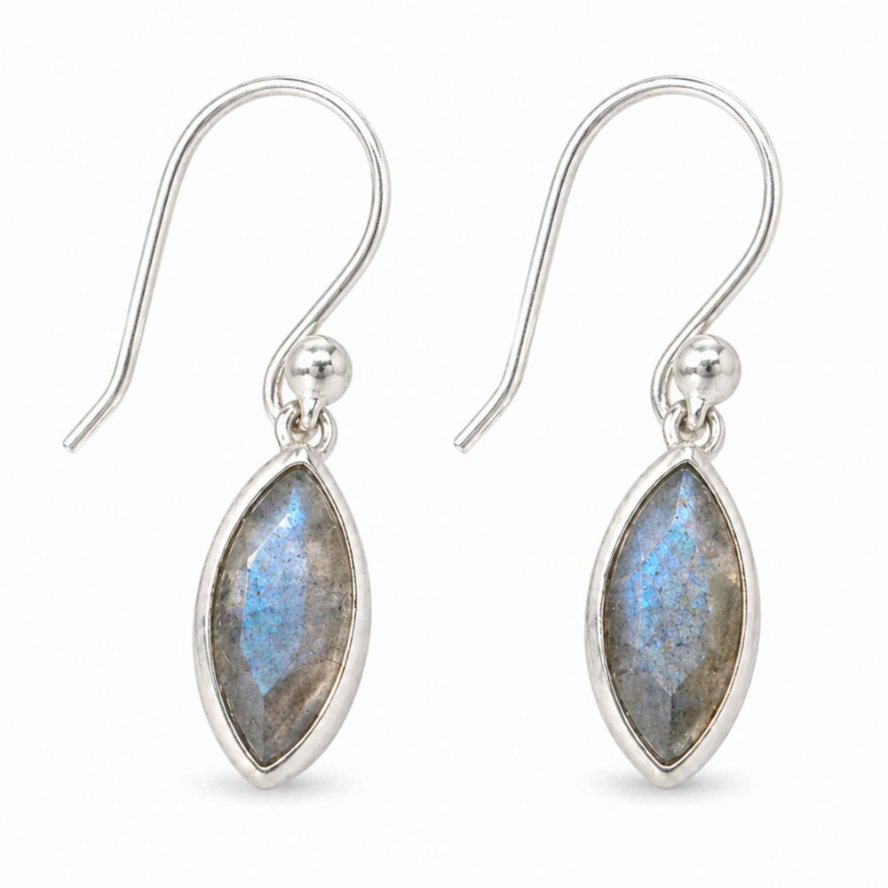 Cercei Labradorit fatetat in forma Delica si Argint 925 – Protectie si Intuitie Naturala [1]