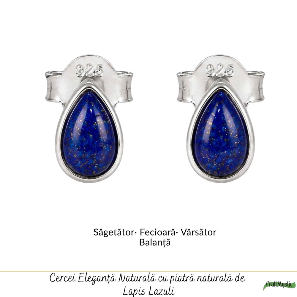 Cercei argint 925 lacrima cu Lapis Lazuli – claritate si incredere interioara [5]