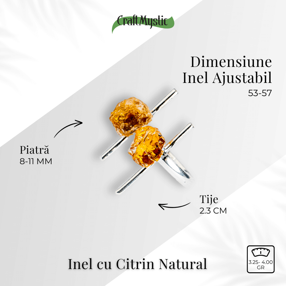 Talismanul succesului – Inel cu citrin brut, piatra prosperitatii [4]