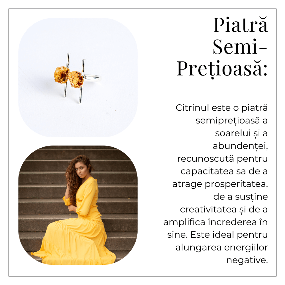 Talismanul succesului – Inel cu citrin brut, piatra prosperitatii [6]