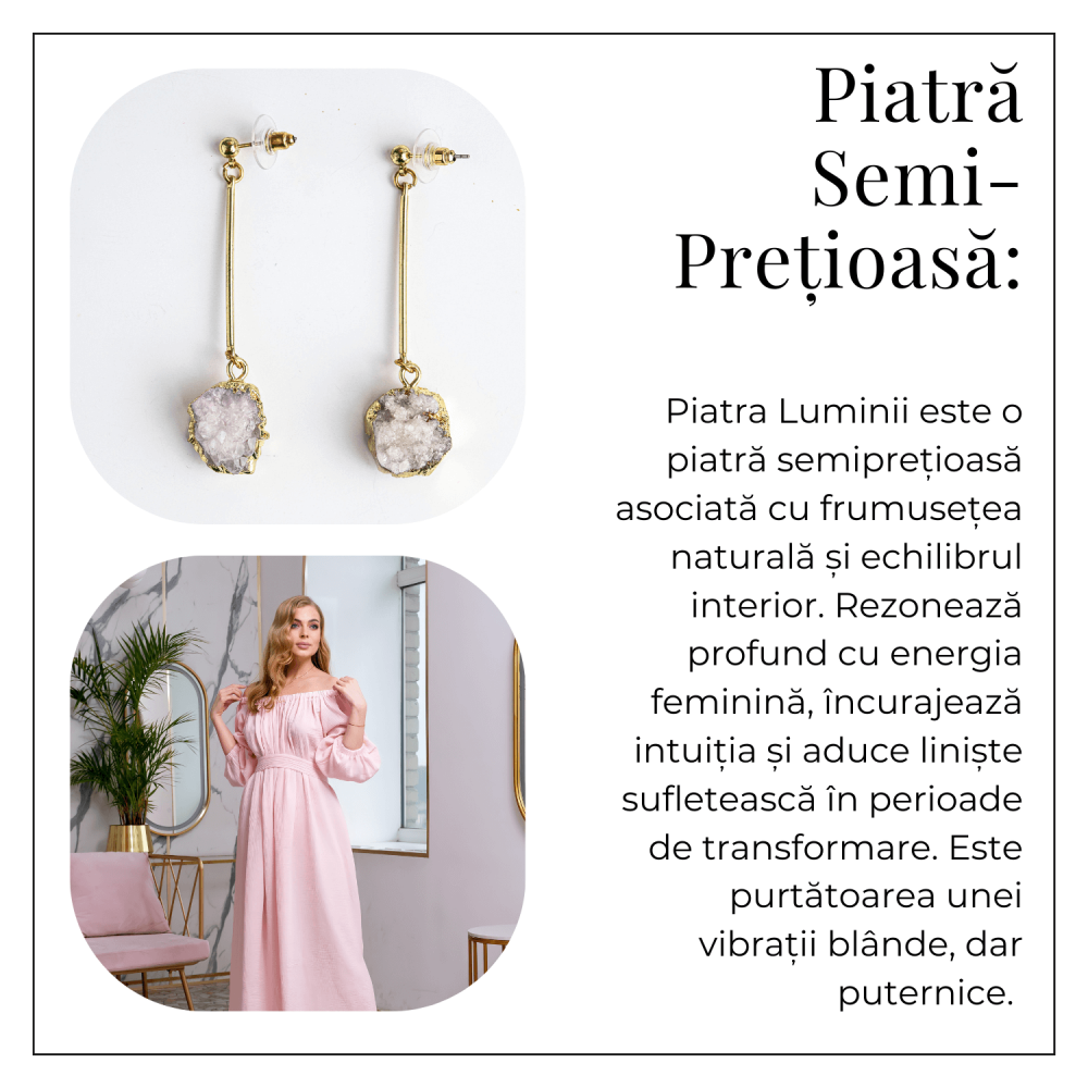 Piatra Luminii – Cercei cu Druzy pentru echilibru si frumusete [6]