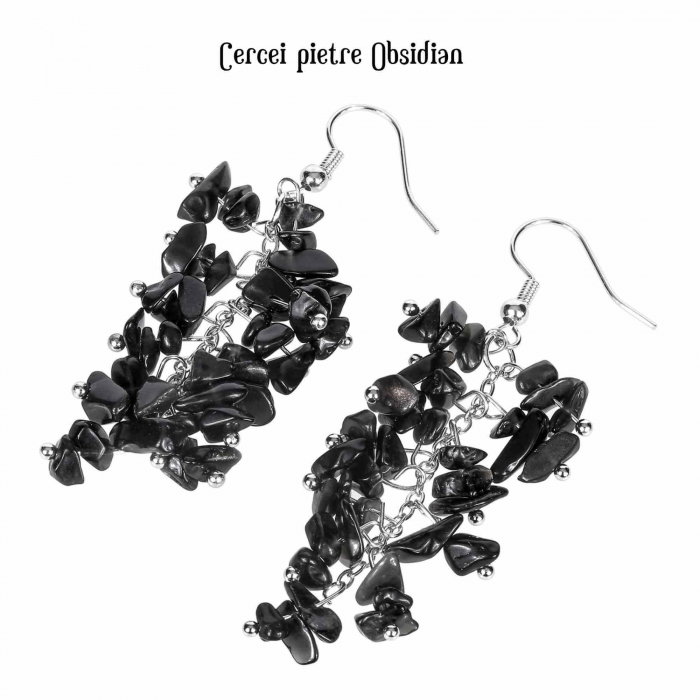 Cercei Sofisticati cu Obsidian - Protectie Energetica si Eleganta Moderna [3]